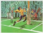 1970s Bergstrom Football Poster - Lot of 4 22 x 17 One Featuring Vince Lombardi 