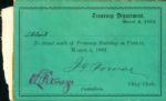 1881 Treasury Building Day Pass - Day of Benjamin Harrison Inauguration - Lot of 2