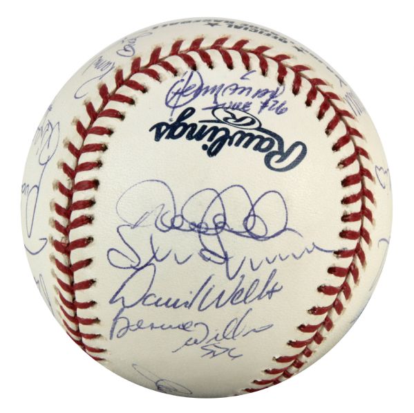 2002 New York Yankees Team Signed OML (Selig) Baseball w/ 26 Sigs. Incl. Jeter Clemens Torre Rivera Pettitte - JSA 