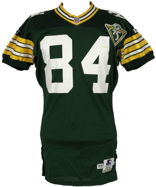 1993 Sterling Sharpe Game Worn Green Bay Packers Jersey - (MEARS A8) Great Use