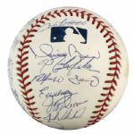 2002 New York Yankees Team Signed OML (Selig) Baseball w/ 26 Sigs. Incl. Jeter Clemens Torre Rivera Pettitte - JSA 