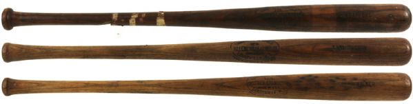 1920s H&B Louisville Slugger Side Written Professional Model Game Used Bat Lot of (3) - (MEARS Auction LOA)