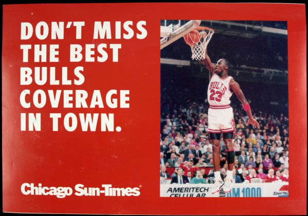 1989 Michael Jordan Chicago Sun-Times Newspaper Machine Header - Chicago Bulls