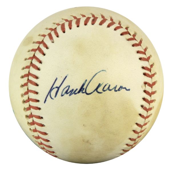 1974 Hank Aaron Atlanta Braves Single Signed OAL (Mac Phail) Baseball - JSA 