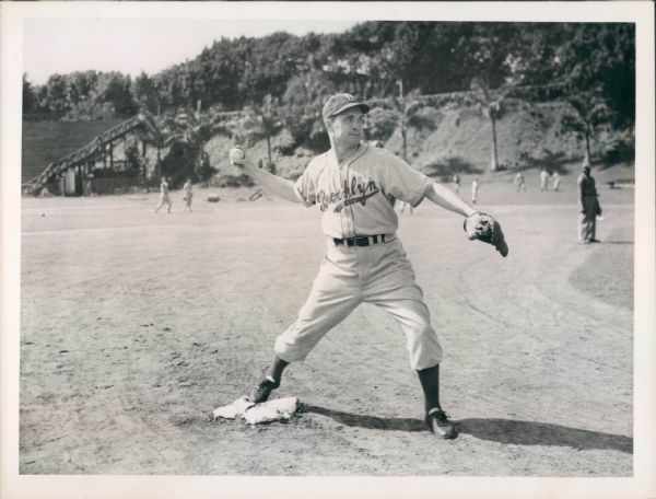 1942 Lew Riggs Brooklyn Dodgers "The Sporting News Collection Archives" Original Type 1 - 6.5"x8.5" Photo (Sporting News Collection Hologram/MEARS Type 1 Photo LOA)