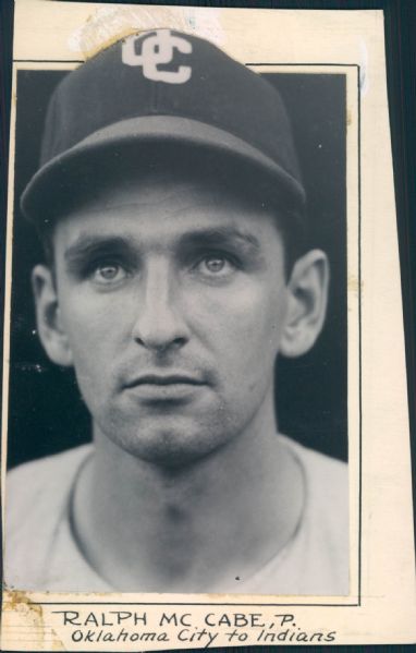 1946 Ralph McCabe Oklahoma City Minor League Team "The Sporting News Collection Archives" Original Type 1 - 4"x9" Production Arts Photo (Sporting News Collection Hologram/MEARS Type 1 Photo LOA)