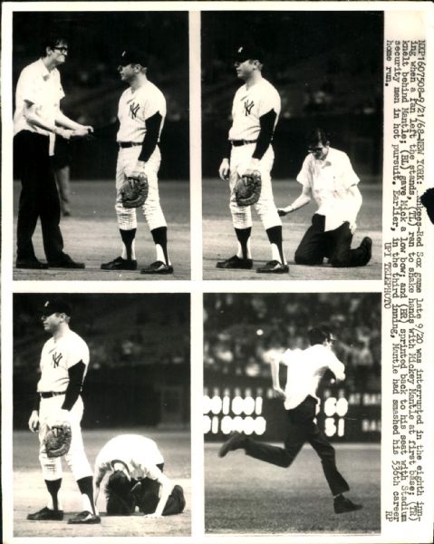 1968 Mickey Mantle 536th Home Run New York Yankees 8" x 10" Photo SPORT Magazine Collection (MEARS Photo LOA)