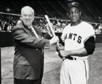 1955 Willie Mays Warren Giles New York Giants "The Sporting News" Original 3.25" x 4" Black And White Negative (The Sporting News Collection/MEARS Auction LOA) 