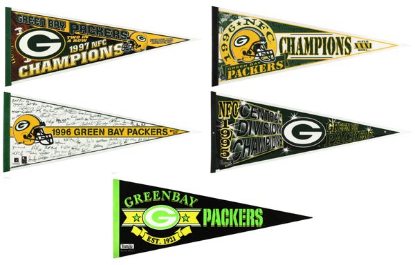 1990s Green Bay Packers Pennant - Lot of 5