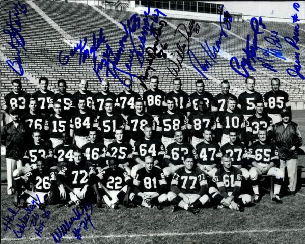 1961 Green Bay Packers Signed 8" x 10" Photo w/ 12 Sigs. Incl. Bart Starr Max McGee Ron Kramer - JSA