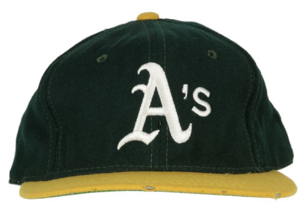 1990s Oakland As Game Worn Cap (MEARS Auction LOA)