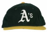 1990s Oakland As Game Worn Cap (MEARS Auction LOA)