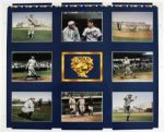 1990s Charles Conlon Color Masters Series 26" x 32" Baseball Poster With Babe Ruth Ty Cobb Walter Johnson Nolan Ryan