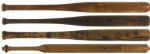 1920s-40s H&B Louisville Slugger Game Used and Side Written Lot of (4) Heinie Grohs Variations on the Bottle Bat (MEARS Auction LOA)