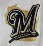 2001 Everett Stull Milwaukee Brewers Game Worn Jersey DNP w/2001 Home To Heroes Patch - MEARS