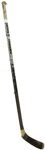 1984-89 Marc Bergevin Chicago Black Hawks Game Used Canadien 6001 Hockey Stick (MEARS Auction LOA)