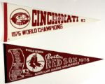 1975 World Series Boston Red Sox vs. Cincinnati Reds Full Size Pennant - Lot of 2 