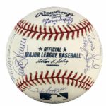 2002 New York Yankees Team Signed OML (Selig) Baseball w/ 26 Sigs. Incl. Jeter Clemens Torre Rivera Pettitte - JSA 