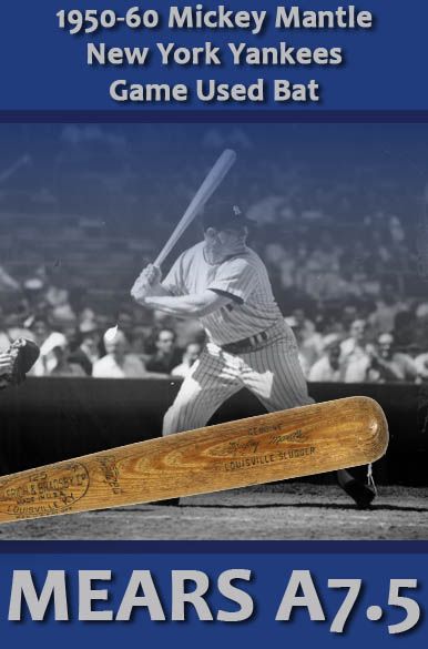 1951-60 Mickey Mantle H&B Louisville Slugger Professional Model Game Used Bat - New York Yankees (MEARS A7.5 )