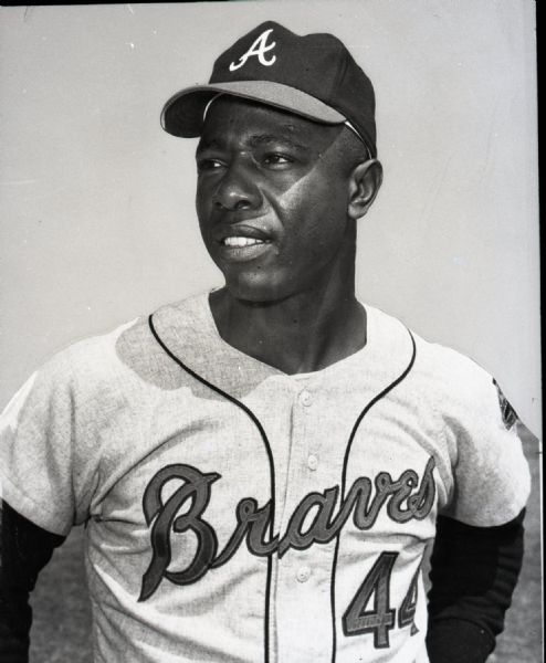 1966 Hank Aaron Atlanta Braves "The Sporting News" Original 2" x 2.5" Black And White Negative (The Sporting News Collection/MEARS Auction LOA) 