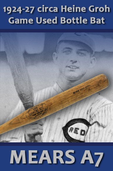 1920s Heinie Groh Zinn Beck Model 100 Professional Model Game Used Bottle Bat - New York Giants - Cincinnati Reds (MEARS A6.5)