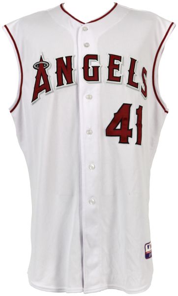 2008 John Lackey Los Angeles Angels of Anaheim Game Worn Jersey Vest - MEARS A5