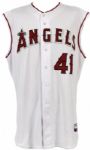 2008 John Lackey Los Angeles Angels of Anaheim Game Worn Jersey Vest - MEARS A5