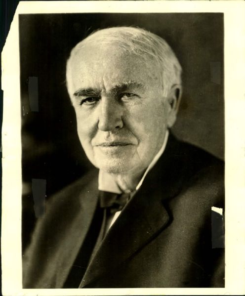 1931 Thomas Edison "The Sporting News Collection Archives" 1930s Print (Sporting News Collection Hologram/MEARS Photo LOA)