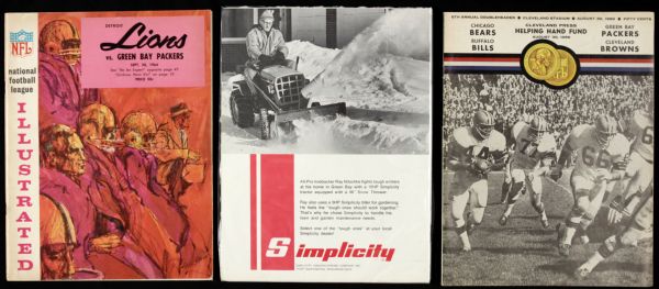 1964-69 Ray Nitschke Green Bay Packers Publication - Lot of 6