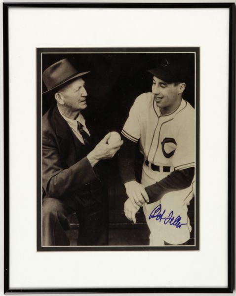 1990s Bob Feller Cleveland Indians Signed 8" x 10" Photo Display - JSA