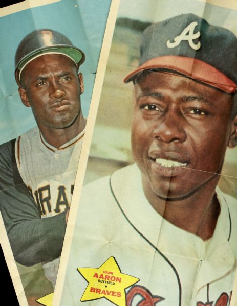 1968 Roberto Clemente Pirates & Hank Aaron Braves Topps Poster