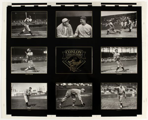 1990s Charles Conlon Masters Series 26" x 32" Baseball Poster With Babe Ruth Ty Cobb Walter Johnson Lou Gehrig