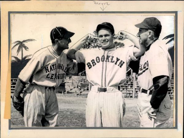 1944 Paul Waner Johnny Cooney Brooklyn Dodgers "The Sporting News Collection Archives" Original 7" x 9" Photo (Sporting News Collection Hologram/MEARS Photo LOA)