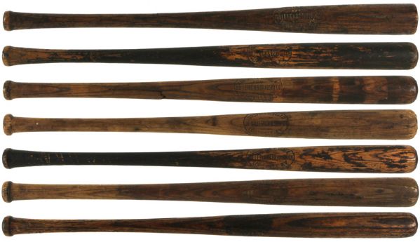 1917-22 H&B Louisville Slugger Professional Model Dead Ball Era Game Used Bats (Lot of 7)