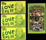1971 Ray Nitschke Green Bay Packers We Love Ray Bumper Sticker - Lot of 3 & Linebacker Book