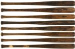 1917-30 H&B Louisville Slugger Professional Model Side Written Game Used Bat Lot (8)  Minor Leagues  (MEARS Auction LOA)