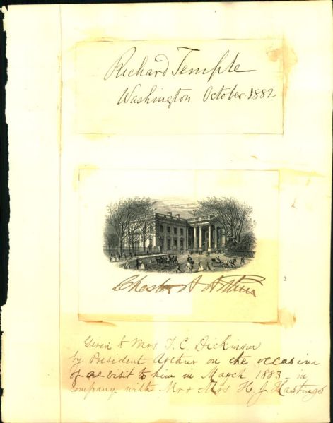1880s President Chester A. Arthur (and Other Notable Figures) Signed Items - JSA