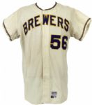 1970 Milwaukee Brewers #56 Home Spring Training Jersey - Very First Jersey Worn by Milwaukee Brewers - Seattle Pilots (MEARS A5.5)