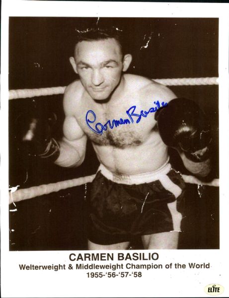 1990s Carmen Basilio Signed 8" x 10" Photo - Lot of 2 - JSA 