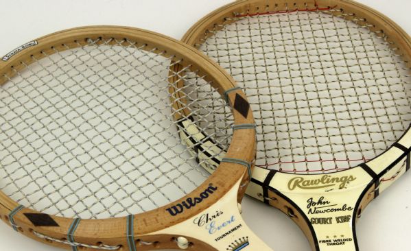 1970s Chris Evert & John Newcombe Tennis Rackets 