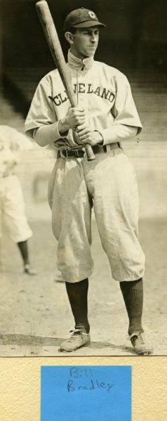 1901-10 circa Bill Bradley Cleveland Indians Charles Conlon "TSN Collection Archives" Original 5" x 11" Generation 1 Photo (Sporting News Collection Hologram/MEARS Photo LOA)
