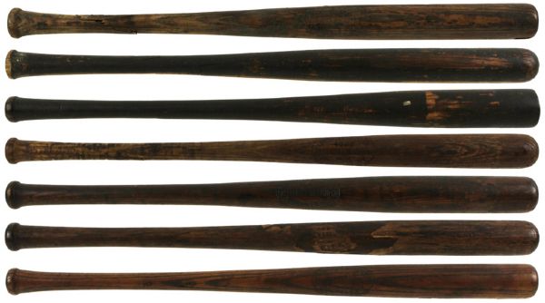 1910-21 H&B Louisville Slugger Dead Ball Era Game Used Bat Lot (7)  (MEARS Auciton LOA) 