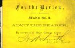 1865-68 Government Issued Admittance Cards - Lot of 3