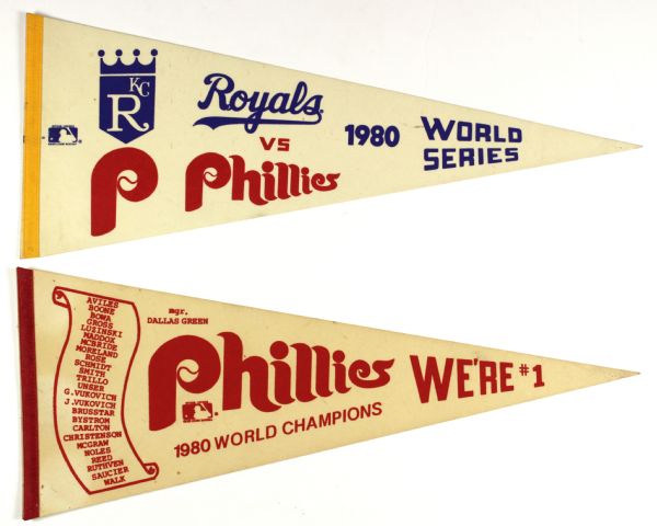 1980 Philadelphia Phillies World Series Pennants - Lot of 2