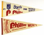 1980 Philadelphia Phillies World Series Pennants - Lot of 2