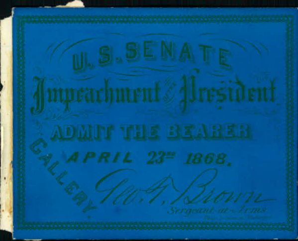 1865-68 Government Issued Admittance Cards - Lot of 3
