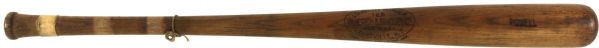 1920s Bill Powell H&B Louisville Slugger Side Written Professional Model Game Used Bat -  Pitcher 1913-14 Milwaukee Brewers Back to Back Championships (MEARS Auction LOA) 
