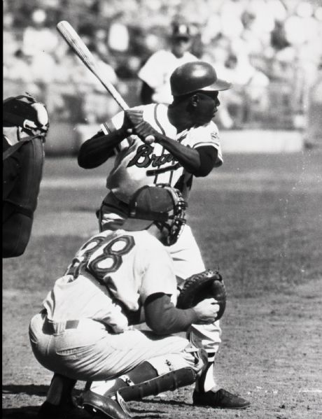 1954-62 Hank Aaron Milwaukee Braves "The Sporting News" Original 3" x 4" Black And White Negative (The Sporting News Collection/MEARS Auction LOA) 
