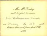 1898 Ida Saxton McKinley (First Lady) Invitation 