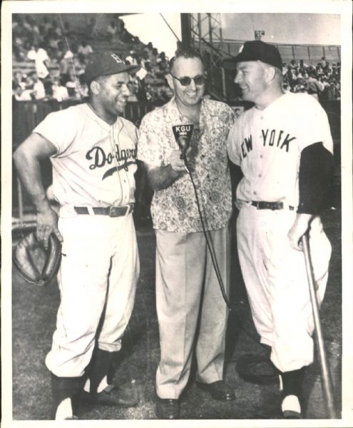 1953 Roy Campanella Ed Lopat Hawaii "The Sporting News Collection Archives" Original 8" x 10" Photo (Sporting News Collection Hologram/MEARS Photo LOA)